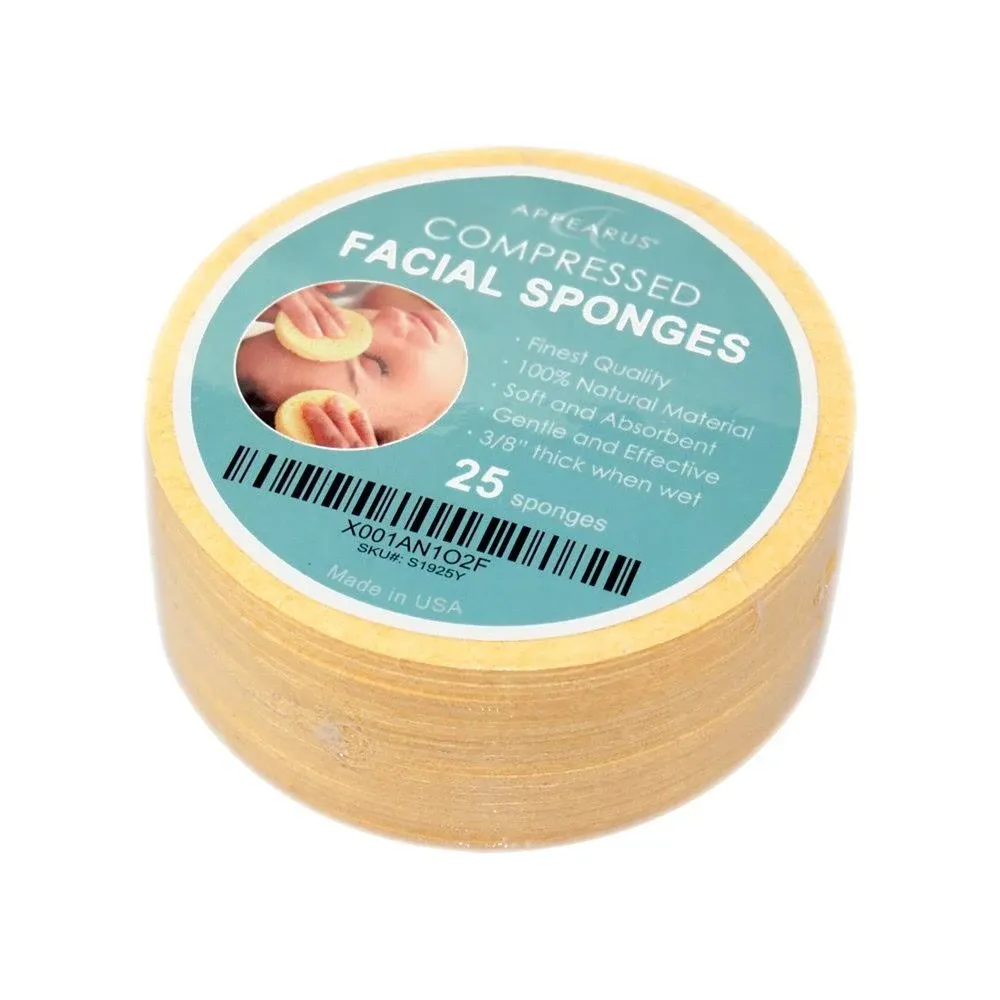 Appearus Face Sponge - Compressed Natural Cellulose Facial Sponges