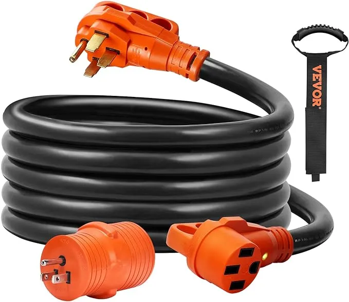 VEVOR 25ft RV Extension Cord Power Cord 50Amp NEMA 14-50R/NEMA 14-50P ETL Listed