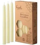 8" Beeswax Taper Candles 12 Pack - Handmade, All Natural, 100% Pure Unscented Bee Wax Candle - Tall, Decorative, White - 8 Hour Burn Time