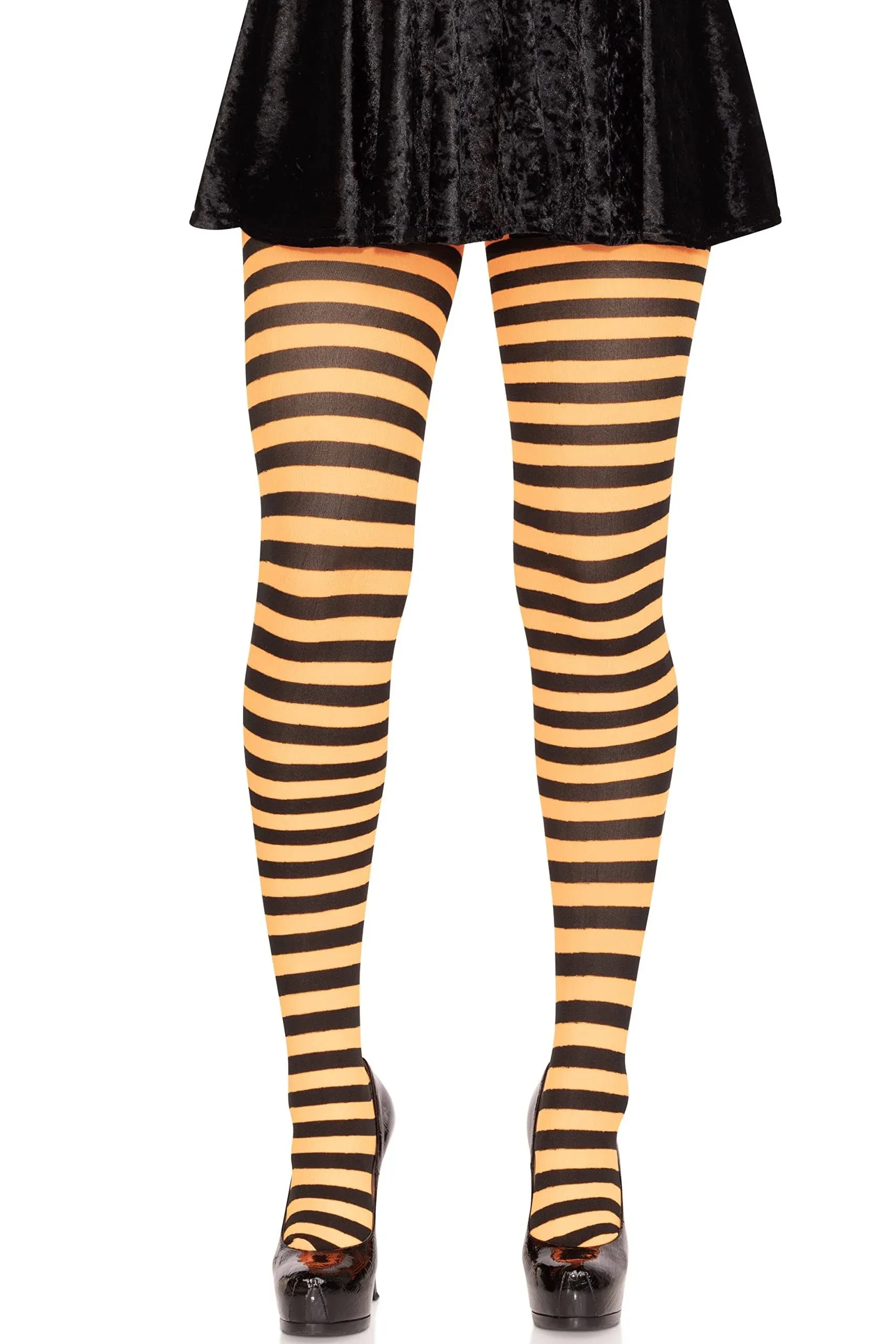 Leg Avenue Nylon Striped Tights Opaque Stockings Dance Intimates 12 Colors 7100