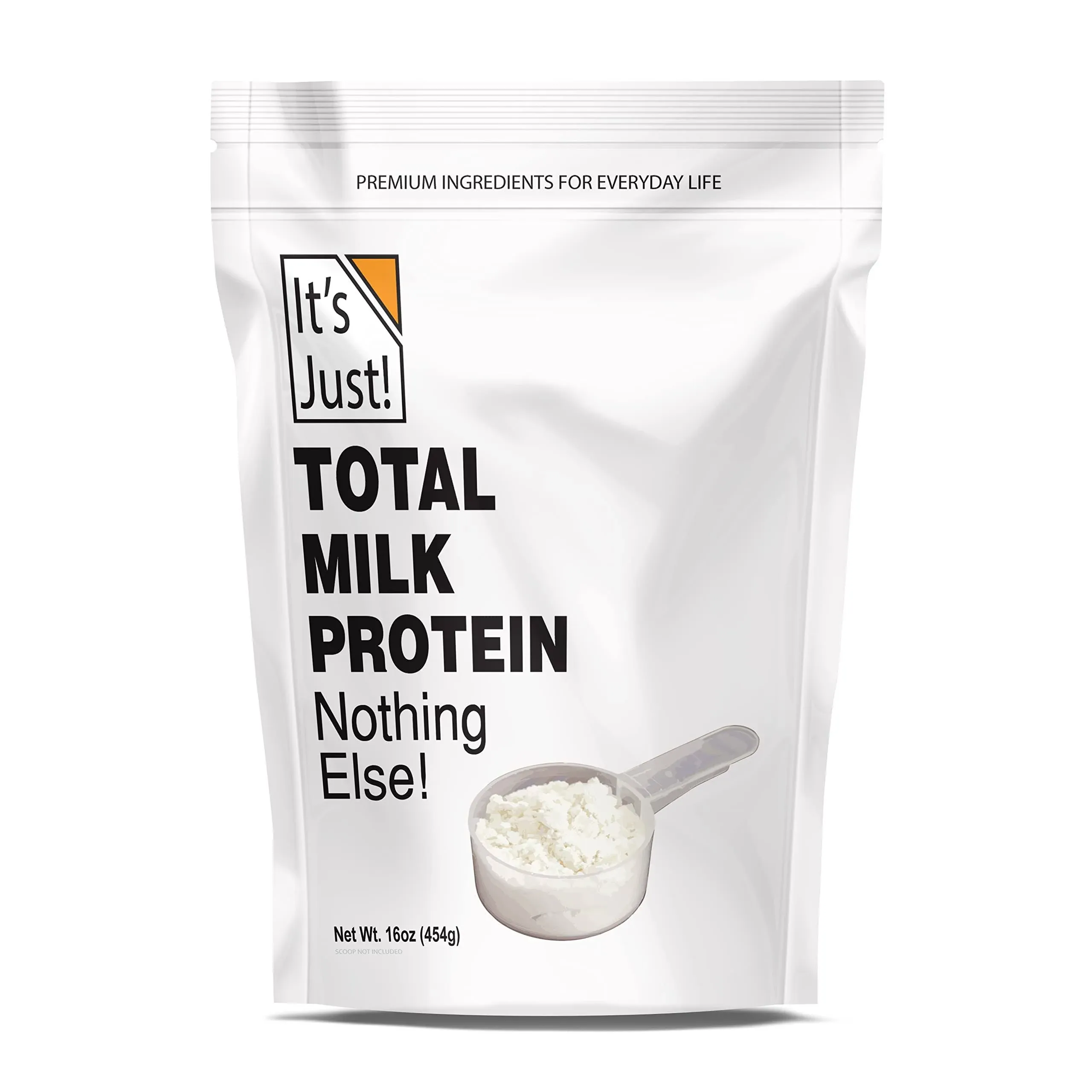 It's Just - Total Milk Protein, 1lb Bag, 80% Casein / 20% Whey, Natural / Unflavored Protein Powder 16oz