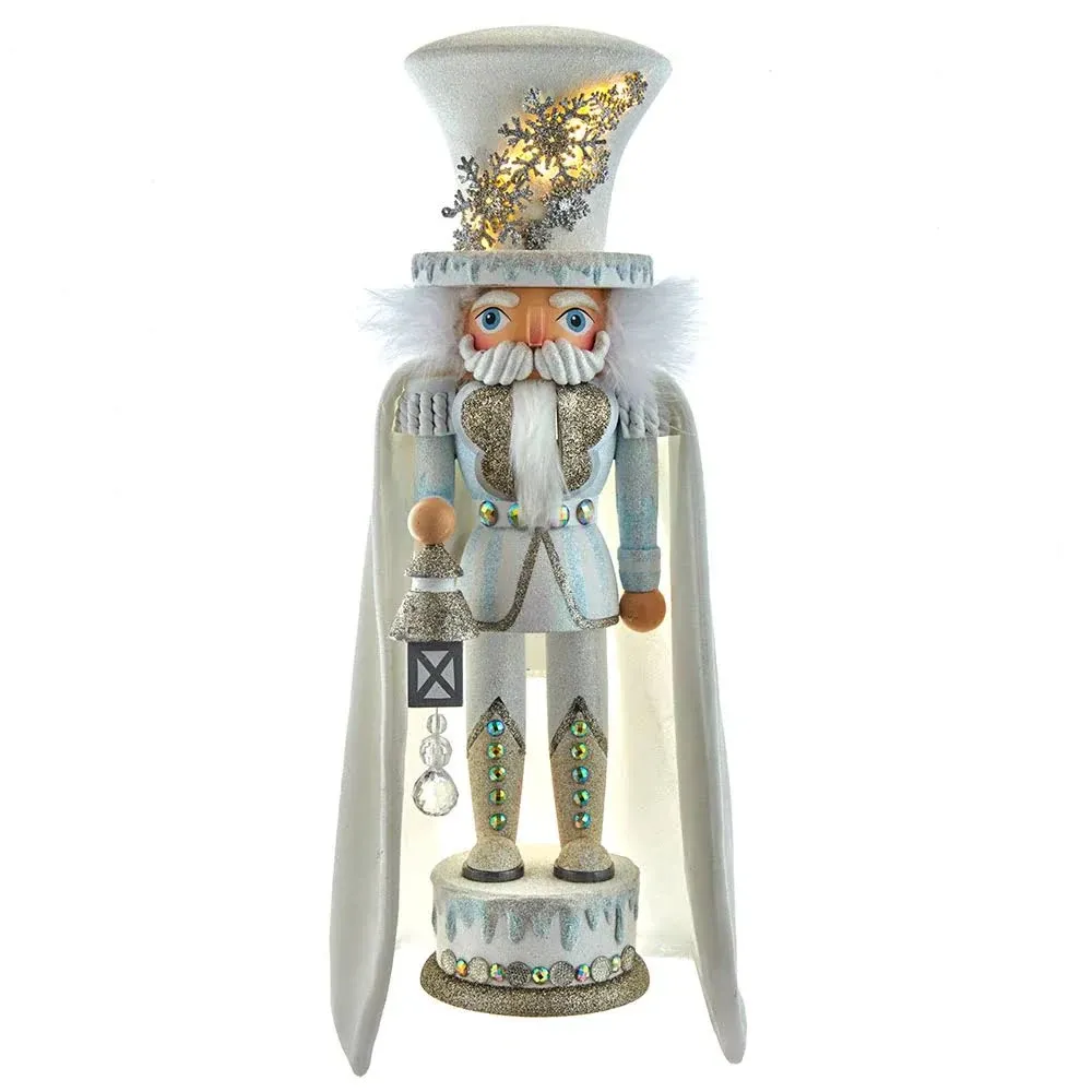 Kurt S. Adler HA0619 18 in. Hollywood White Snowflake Soldier Battery-Operated LED Nutcracker