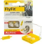 Alpine FlyFit Ear Plugs - Regulates air pressure to prevent eardrum pain - Soft filters designed for travel - Comfortable hypoallergenic material - Reusable earplugs