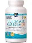 Nordic Naturals Ultimate Omega D3 Lemon 120 Softgels