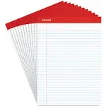 Universal Perforated Edge Writing Pad, Legal Ruled, Letter, White, 50 Sheet, Dozen