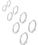 316L Surgical Stainless Steel Huggie Hoop Earrings 6mm 8mm 10mm 11mm 12mm 14mm Hypoallergenic Earrings Hoop Cartilage Helix Lobes Hinged Sleeper Earrings For Men Women Girls, Metal, not known