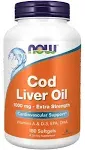 NOW Supplements, Cod Liver Oil, Extra Strength 1,000 mg with Vitamins A & D-3, EPA, DHA, 180 Softgels