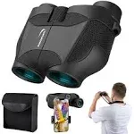 Aurosports 10x25 Binoculars for Adults and Kids, Folding Compact Binocular with Weak Light Night Vision, Lightweight Small Binoculars for Bird Watchin