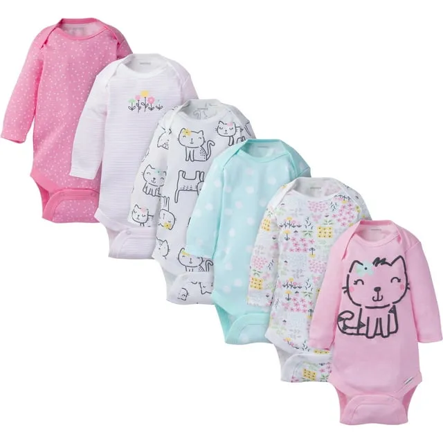 Onesies Brand unisex-baby 6-pack Long Sleeve Bodysuits