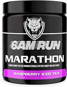 6AM Run Marathon - Pre Workout Powder for Distance Running & Essential Amino Energy - No Jitters, High Energy for Cardio & Stamina Formula - All Natural, Keto, Vegan