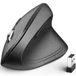 iClever Ergonomic Mouse, Vertical Mouse Wireless Mouse with 4 Adjustable DPI 1000/1600/2000/2400 Levels 6 Buttons, 2.4GHz Optical Carpal Tunnel Mouse for Laptop, Desktop, PC, Computer