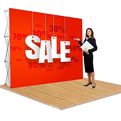 Portable Backdrop Booth Frame 8'x10' Pop Up Display Stand Aluminum Tension Fabric Trade Show Exhibit Display Booth Frame Stand Banner Show Frame (Stand ONLY)