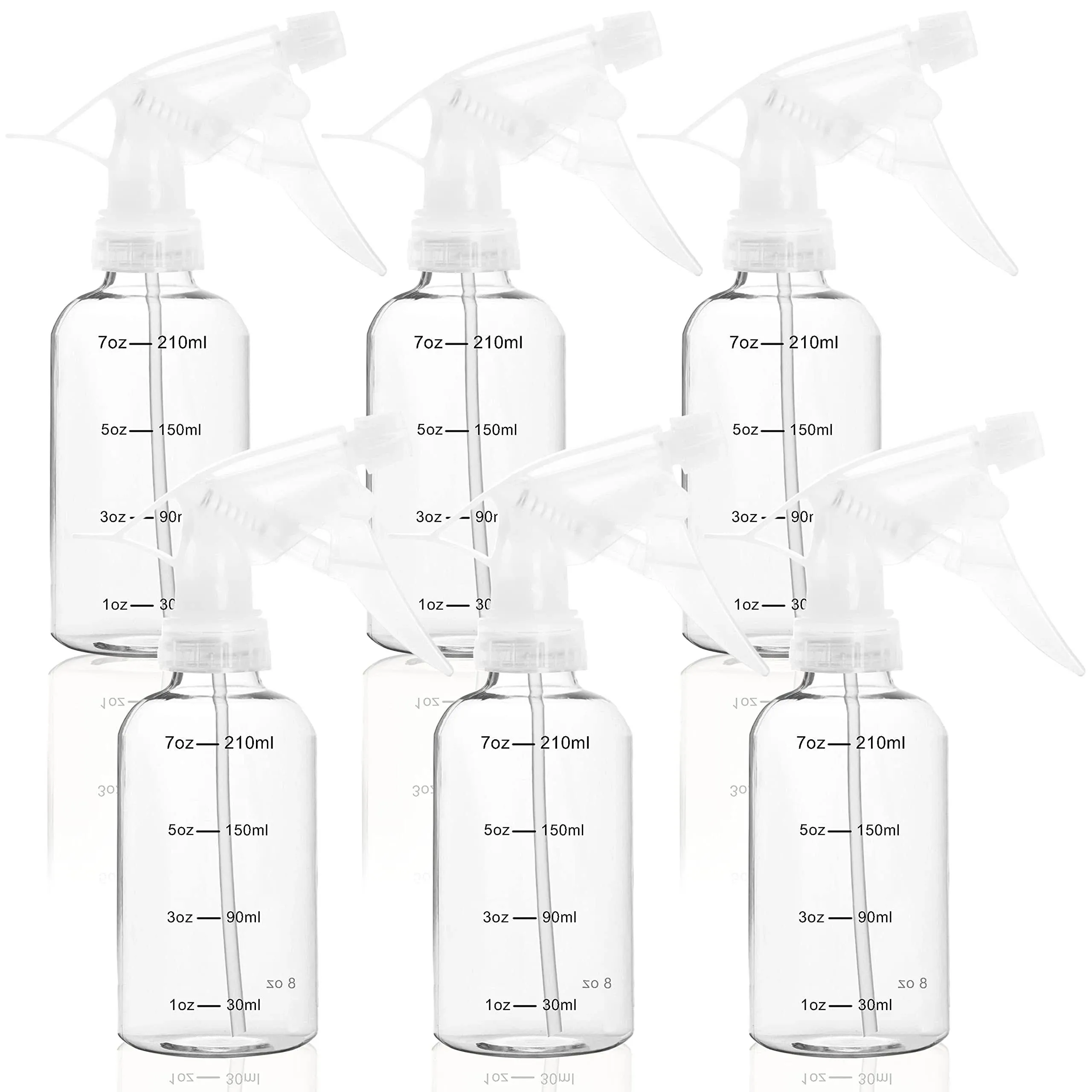 Youngever 6 Pack 8OZ Empty Plastic Spray Bottles with Measurement, Spray Bottles for Hair and Cleaning Solutions YE391.118