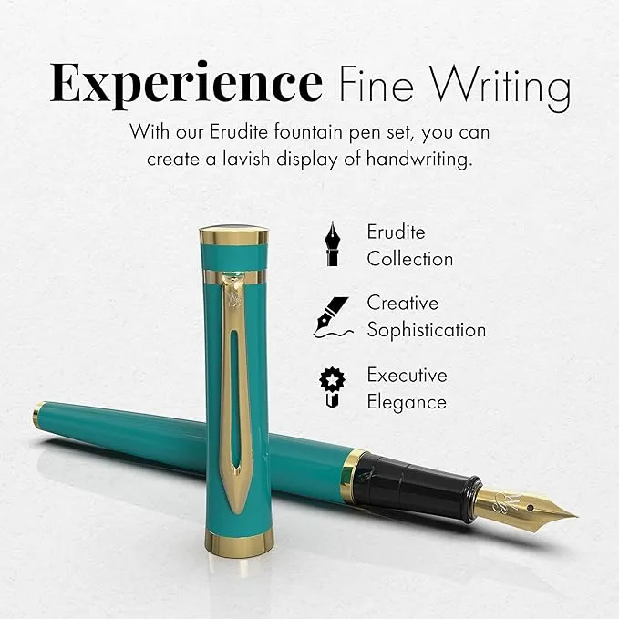 Wordsworth & Black Premium Fountain Pen Set Comes with 6 Ink Cartridges, Refill Converter, Fountain Pen Case, Corporate Gifts Medium Nib