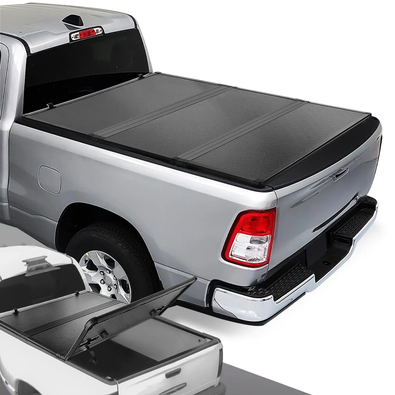 DNA Motoring TTC-HARD-081 Truck Bed Top Hard Solid Tri-Fold Tonneau Cover ...