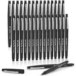 Lelix Felt Tip Pens, 30 Black Pens, 0.7mm Medium Point Felt Pens, Felt Tip Markers Pens for Journaling, Writing, Note Taking, Planner, Perfect for Art Office and School Supplies