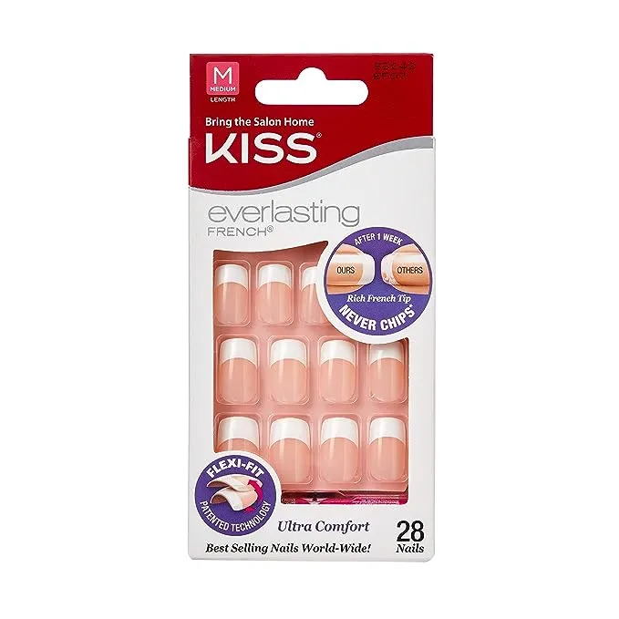 Kiss Everlasting French Nail Kit Medium Perpetual 28 Nails (6 Pack)