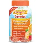 Emergen-C 750mg Vitamin C Gummies for Adults, Immune Support Gummies, Gluten Free, Strawberry, Lemon and Blueberry Flavors - 45 Count