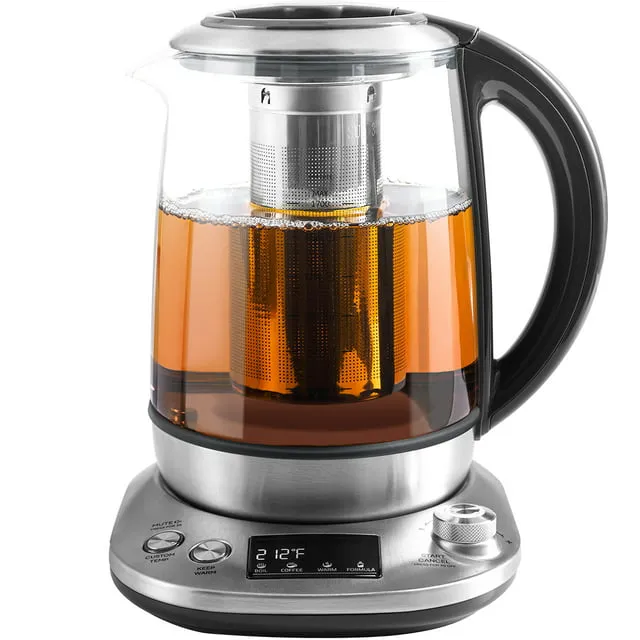 Electric teapot Borosilicate glass tea maker with temperature control, 1.7 lite