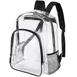 Fomaris Heavy Duty Clear Backpack Transparent See Through Plastic Bookbag for School