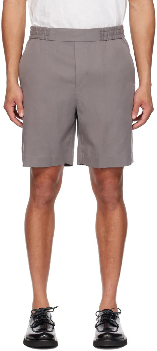 Men's Vacation Flat-front Shorts In Light Pewter