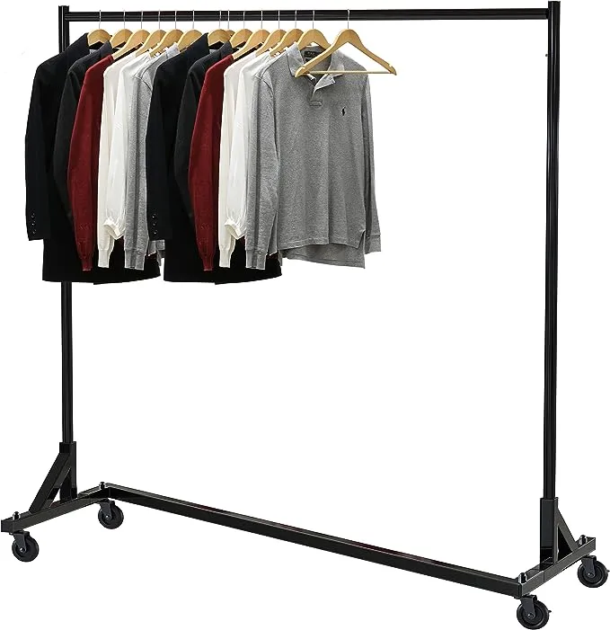 SimpleHouseware Commercial Z Base Garment Rack, Black