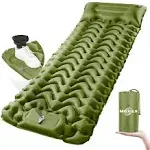 MOXILS Sleeping Pad Ultralight Inflatable Sleeping Pad for Camping, 75''X25'', Built-in Pump, Ultimate for Camping, Hiking - Airpad, Carry Bag, Repair Kit - Compact & Lightweight Air Mattress(Green)