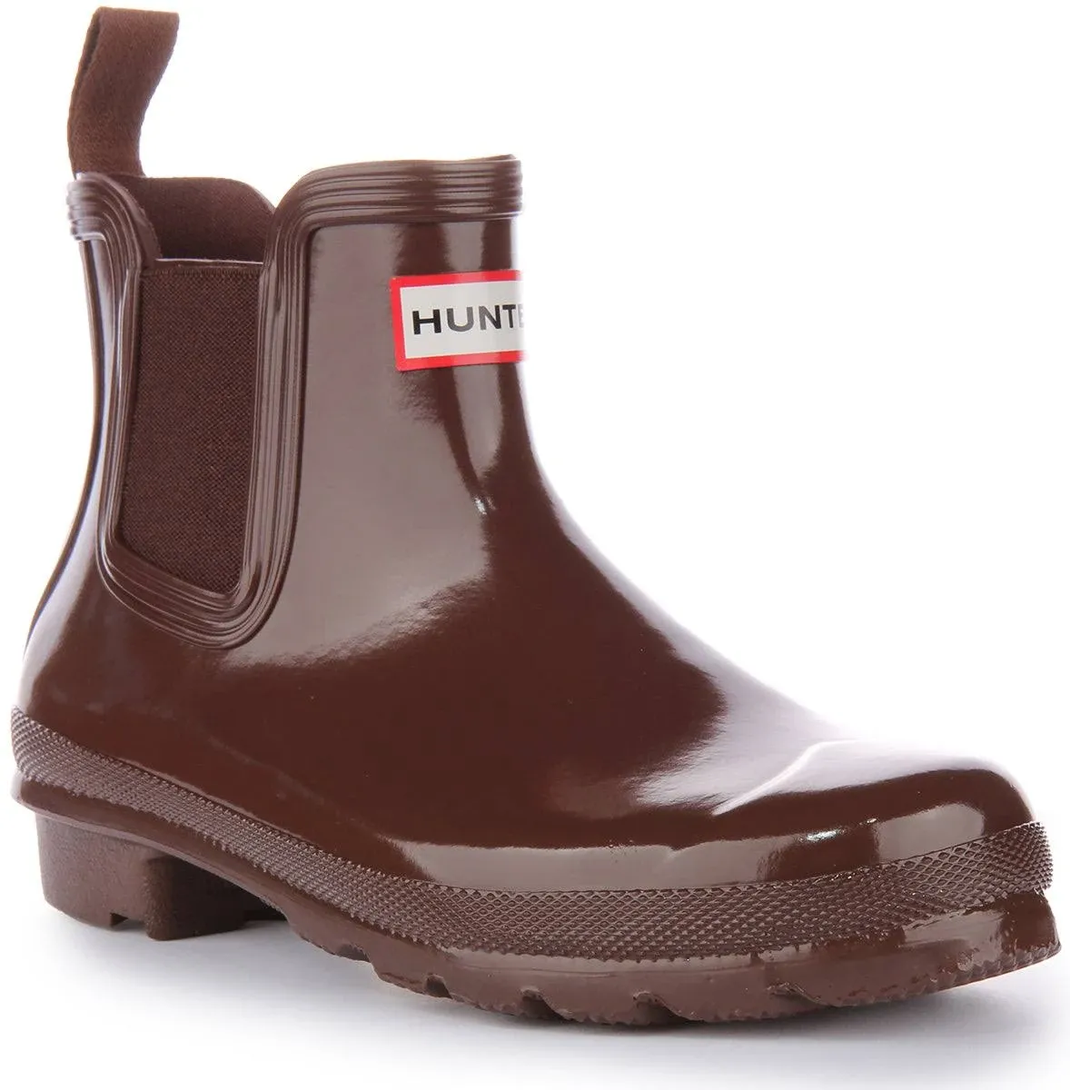 Hunter Original Chelsea Gloss Women&#039;s Rain Boots, Brown Bolt, W8