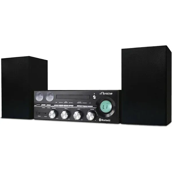 Victor Milwaukee Desktop CD Stereo System,Black