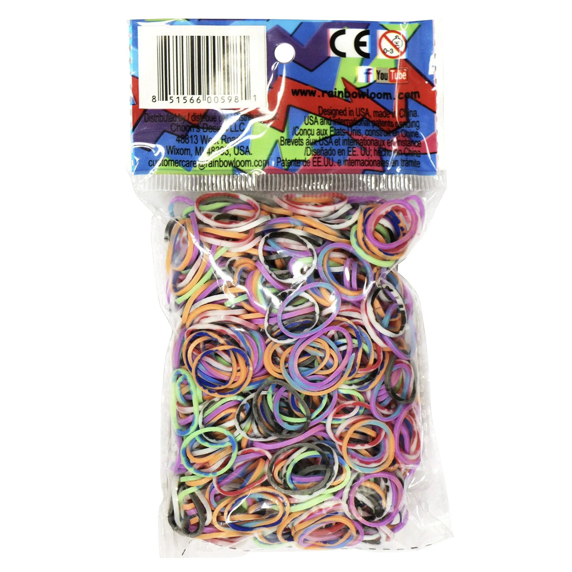 Rainbow Loom® Assorted Tie Dye Rubber Bands with 24 C-Clips (600 Count)