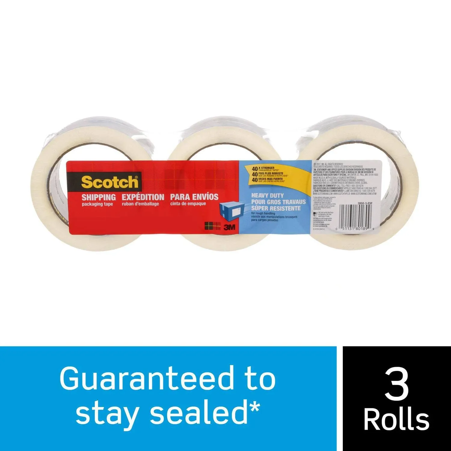 Scotch Heavy Duty Shipping Packaging Tape - 1.88"