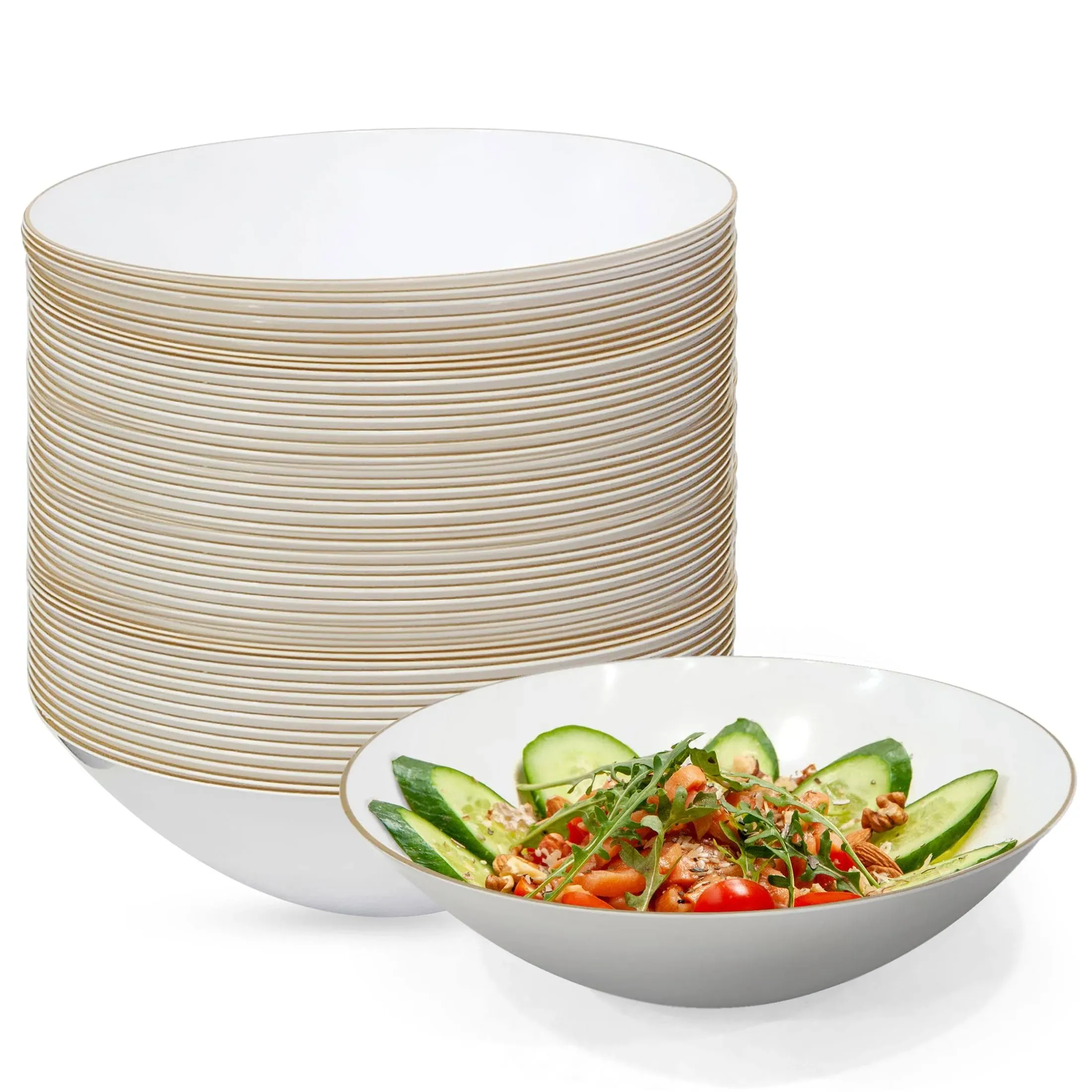 R-kay Gold Plastic Disposable Soup Bowls