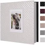 RECUTMS DIY 60 Pages Leather Cover Photo Album 4x6 5x7 8x10 Photo Album Photos of Any Baby Wedding