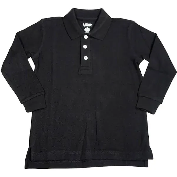 French Toast School Uniform Unisex Long Sleeve Pique Polo Shirt (Sizes 4-20) 33350 Green / 20