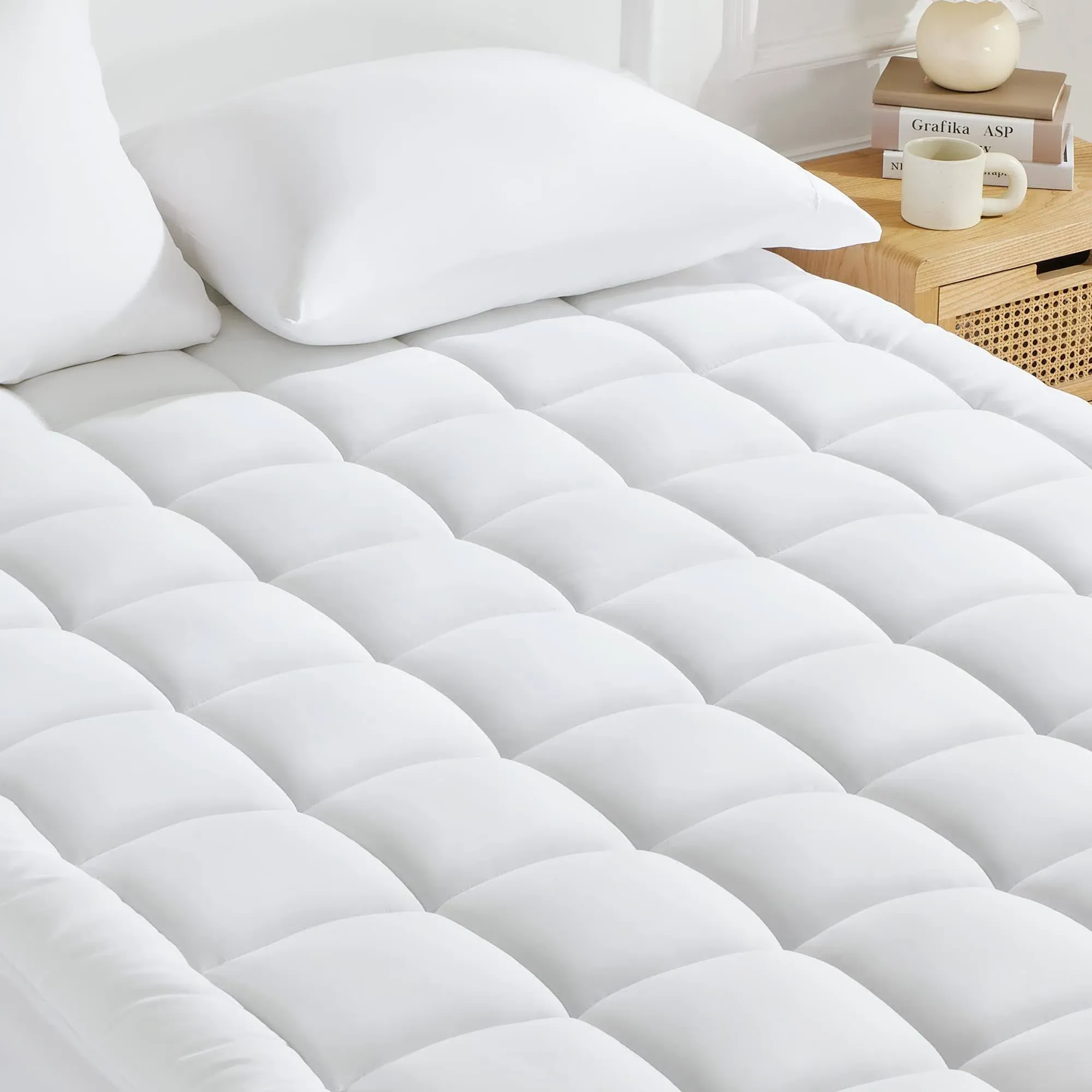 SONIVE Quilted Mattress Pad Soft Fluffy Pillow Top Mattress Cover Down Altern...