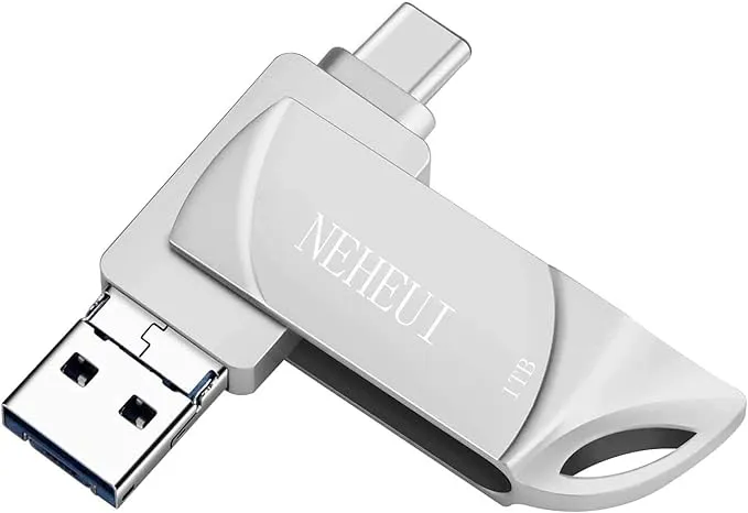 1TB USB 3.1 Type-C Dual Flash Drive for MacBook, Android - Silver