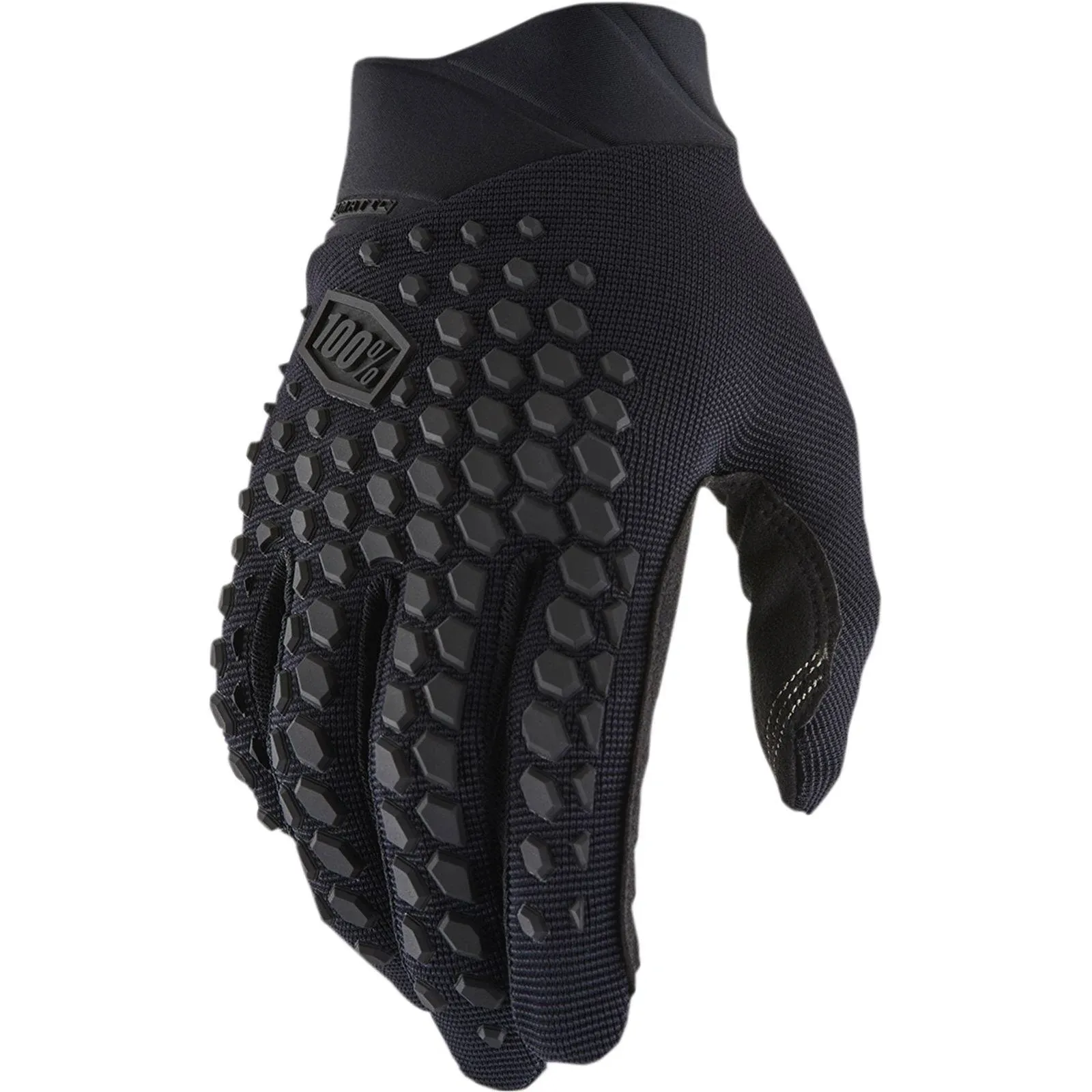 100% Geomatic Gloves - Black/Charcoal Full Finger Mens Large