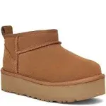 Ugg Kids' Classic Ultra Mini Platform Boots, Size 13, Sand