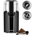 Shardor Coffee Grinder Electric, Spice Grinder Electric, Herb Grinder, Grinder for Coffee Bean Spices and Seeds with 2 Removable Stainless Steel