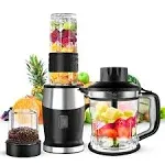 Goelunmy Blender and Food Processor Combo, Blender for Shakes and Smoothies, Personal Blender Small Blender, Suitable for Kitchen, Home, 700W