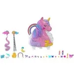 Polly Pocket 2-in-1 Playset, Rainbow Unicorn Salon Styling Head, 2 Polly Pocket Dolls, 20 Toy Accessories, Toys for Ages 4 and Up, One Polly Pocket Playset, HMX18