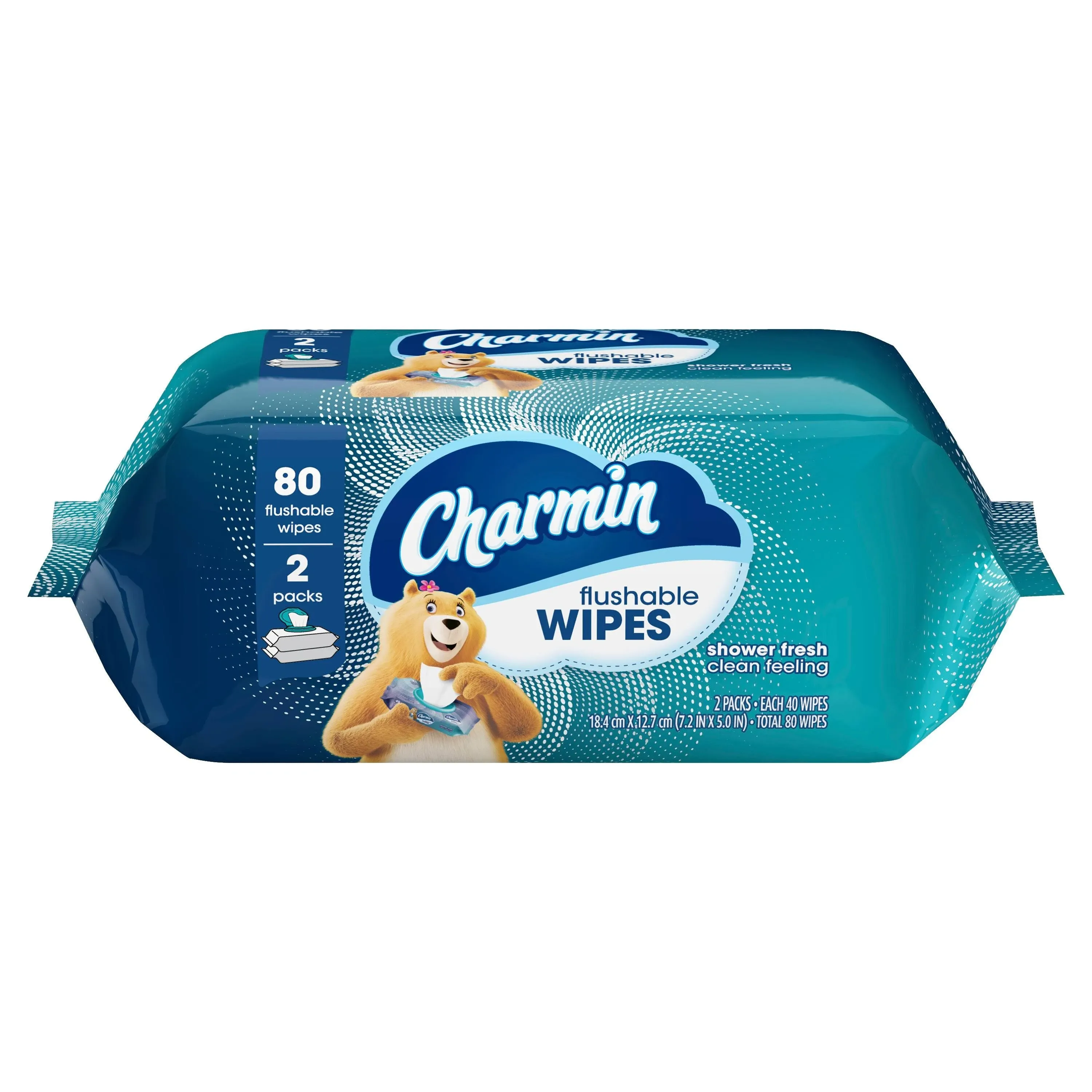 Charmin Flushable Wipes, 2 Packs, 40 Wipes per Pack