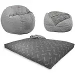 CordaRoy's Chenille Convertible Bean Bag Chair, Full Classic, Charcoal