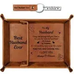 Mukosel Best Husband Ever Gifts PU Leather Valet Tray Keychain