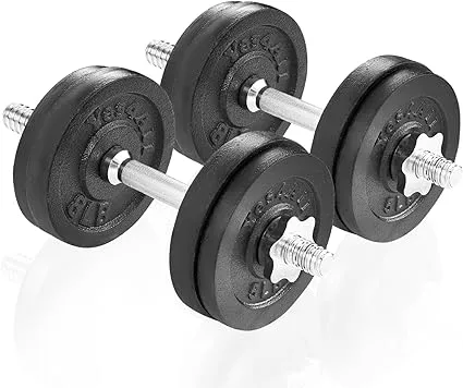 Yes4All 40 lbs Adjustable Dumbbell Weight Set, Cast Iron Dumbbell, Pair