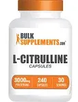 BULKSUPPLEMENTS.COM L-Citrulline Capsules - Citrulline Supplement, L-Citrulline 3000mg Capsules - Citrulline Pills, Gluten Free - 8 Capsules per Serving, 30-Day Supply, 240 Capsules