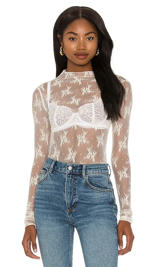 Lady Lux Floral Mesh Layering Top