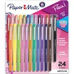 Paper Mate Flair Felt Tip Pens, Medium Point (0.7mm), Assorted Colors, 24 Count