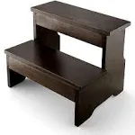 Wooden Two Step Stool - Heavy Duty 2 Step Stool for Adult and Kids - Holds up...