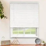 CHICOLOGY Cordless 1 Inch Vinyl Mini Blinds Gloss White Room Darkening 47 W X 36 H